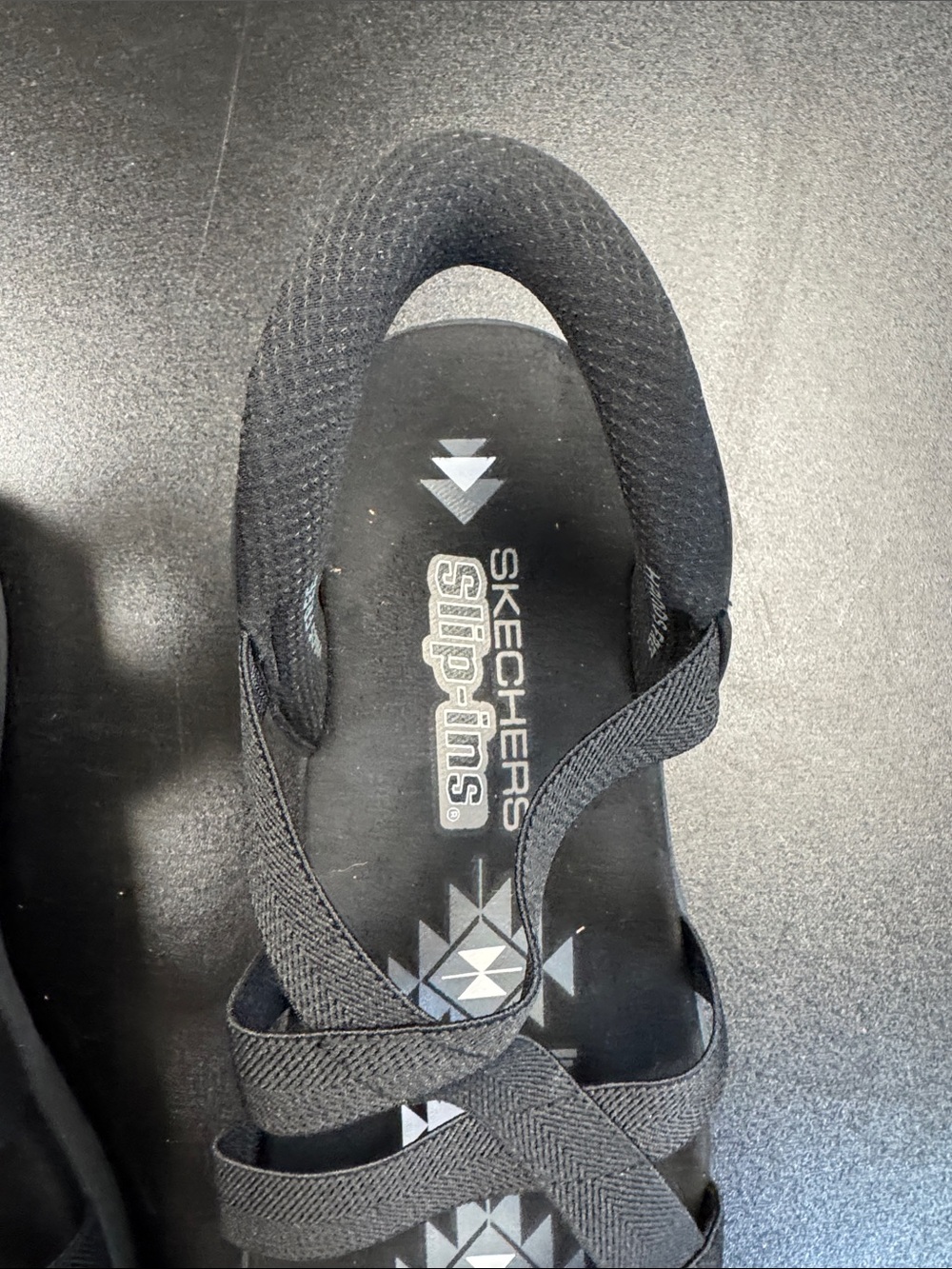 Skechers Black Strappy Sandals - Picture 7 of 10